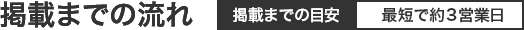 掲載までの流れ[掲載までの目安]最短で約3営業日