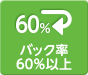 バック率60％以上